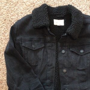 Black denim jacket with lining